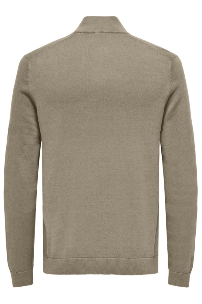 ONSALEX REG 12 HALF ZIP KNIT 22022523 CHINCHILLA
